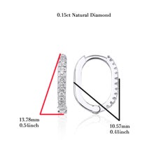 Diamond Oval Shaped Huggies Solid Gold