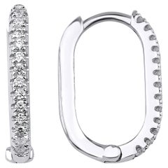 Diamond Oval Shaped Huggies Oro macizo