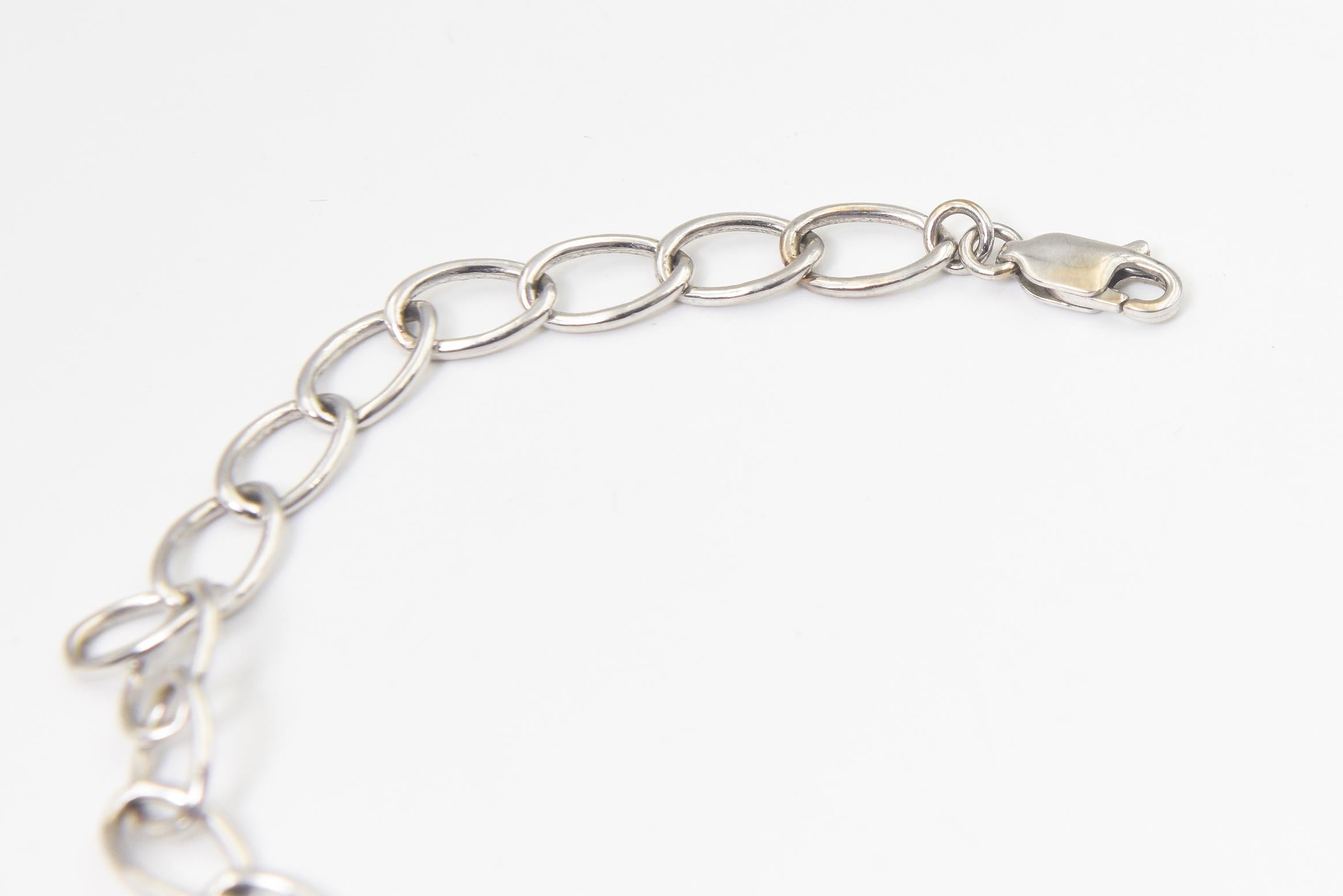 Diamond Oval White Gold Link Choker or Collar Necklace For Sale 3