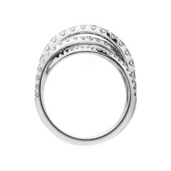 Diamond Overlap Cocktail Ring in 18 Karat White Gold