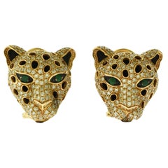 Diamond Panther Earrings