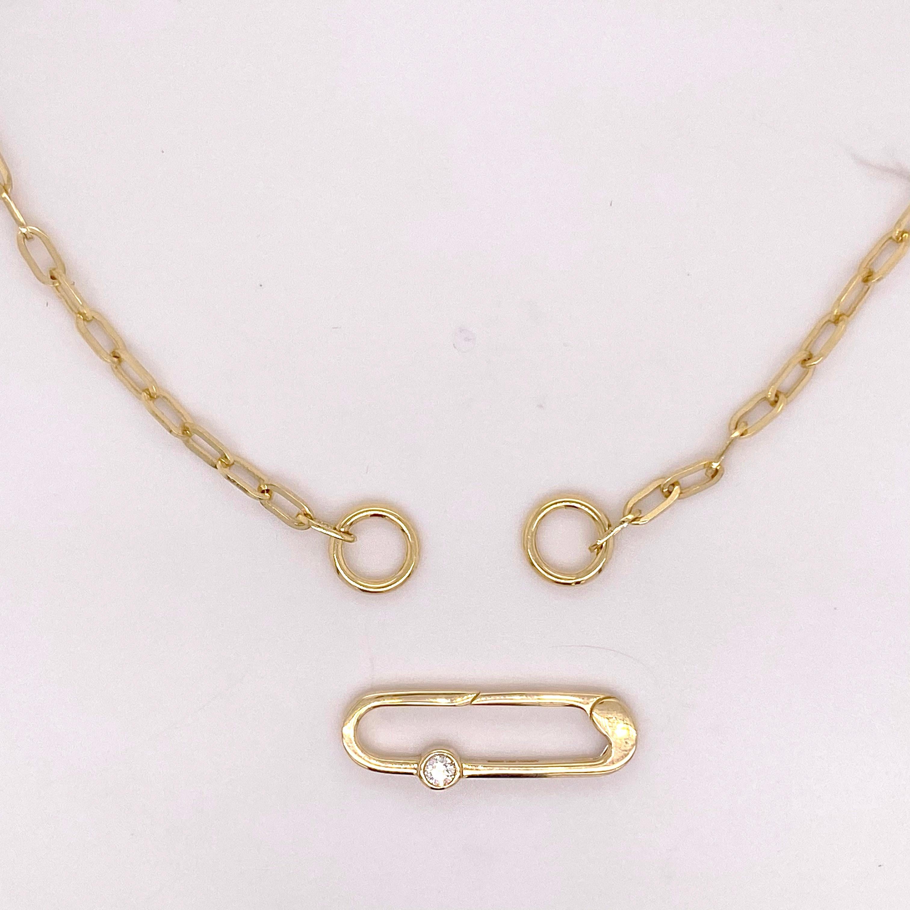 gold paperclip charm necklace
