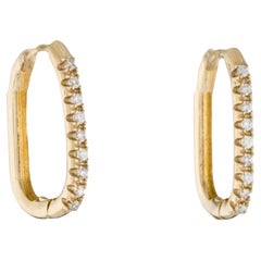Diamond Paper Clip Earrings 14k yellow gold