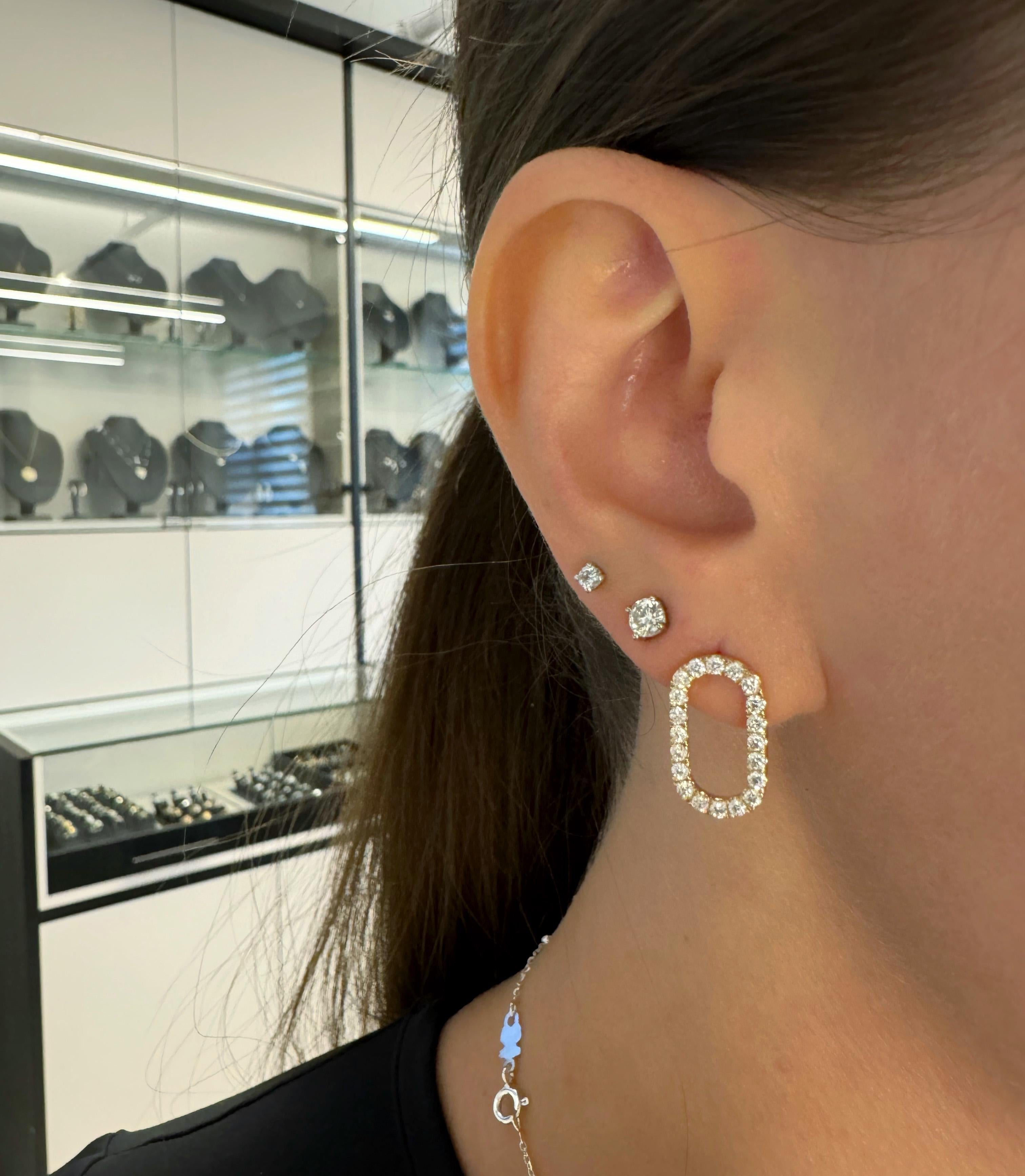 Ohrringe aus 14k Gelbgold mit weißen Diamanten von insgesamt 0,86ct F/G Farbe & VS Reinheit