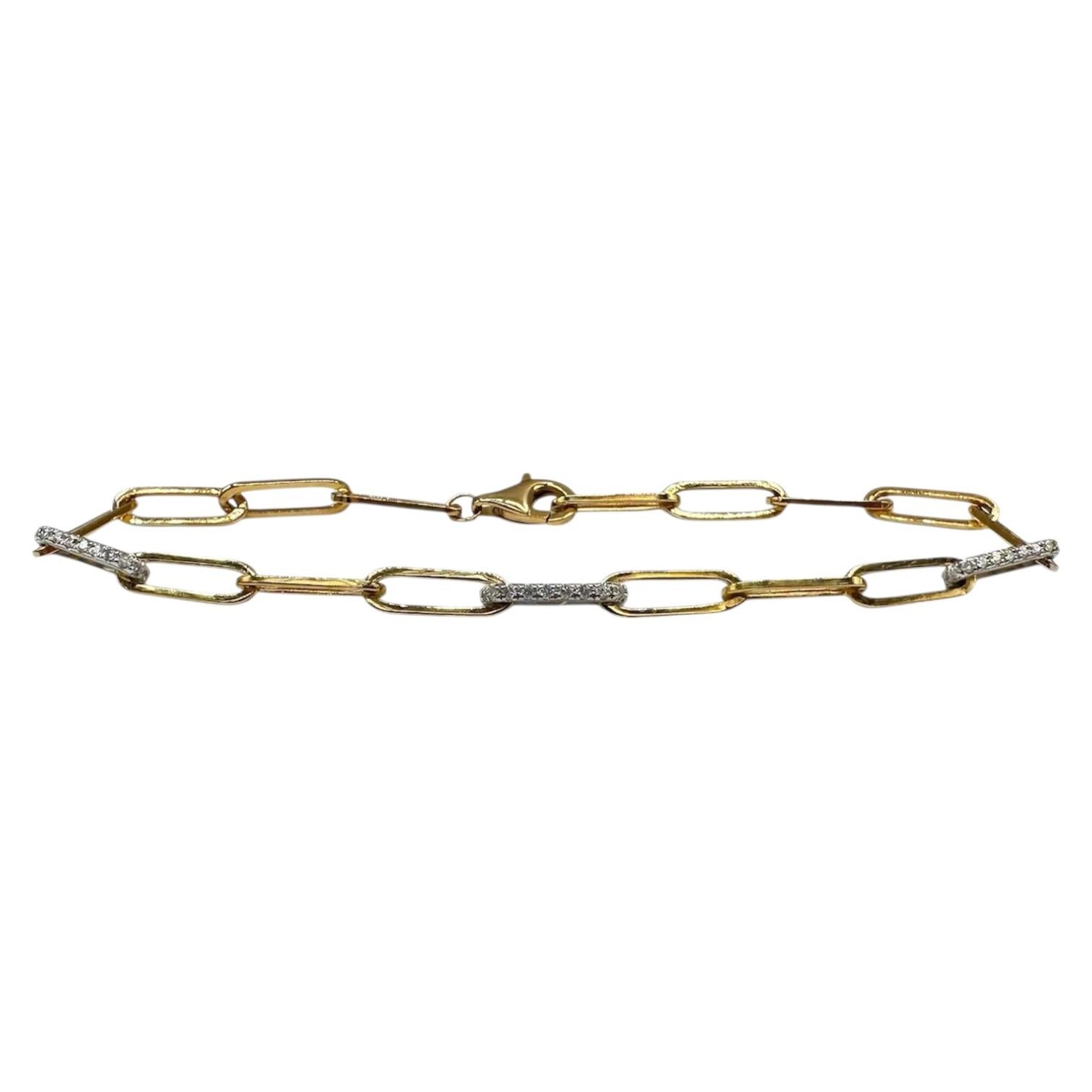 Pulsera clip diamante 14K oro amarillo 0,30ct GH SI 7in
