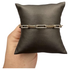 Diamond Paperclip Bracelet in 14kt Yellow Gold – 0.33ctw Diamonds, 7.5" Length