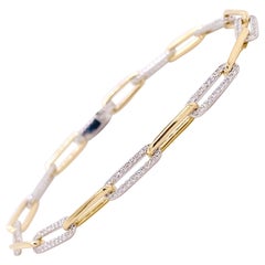Bracelet en métal mélangé et diamants 206, bracelet à maillons en forme de trombones