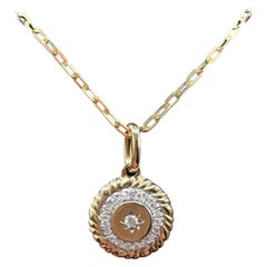 Diamond Paperclip Chain Necklace 10K Yellow Gold 0.08ctw Adjustable New