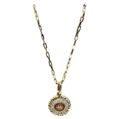 Diamond Paperclip Chain Necklace in 10kt Yellow Gold – 0.08ctw, Adjustable, New