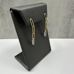 Diamond Paperclip Earrings in 14kt Two-Tone Gold – 0.20ctw, New