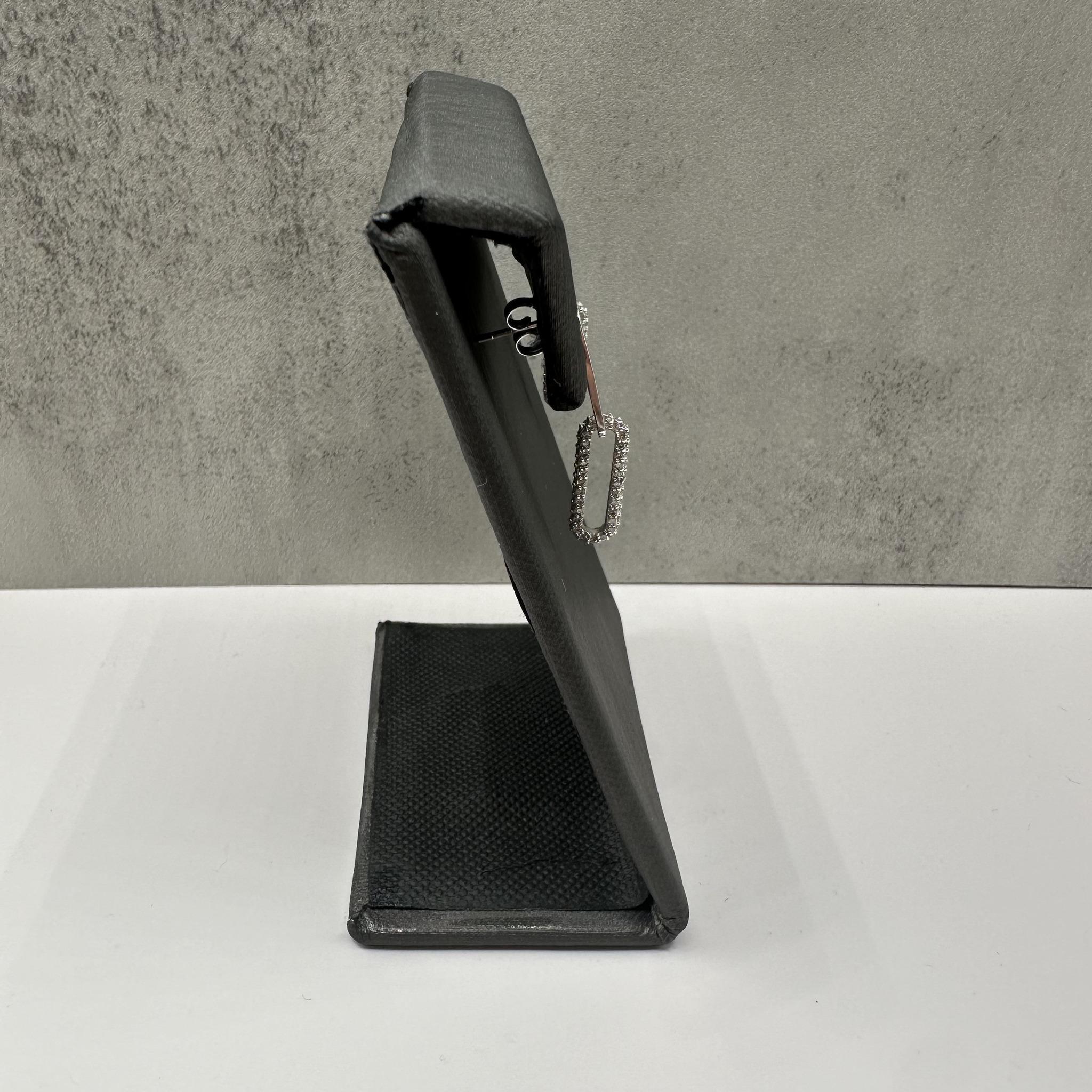 Moderne Boucles d'oreilles Paperclip en or blanc 14kt - 0.50ctw, 2.2g, New en vente