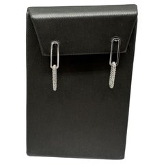 Boucles d
oreilles Paperclip en or blanc 14kt - 0.50ctw, 2.2g, New