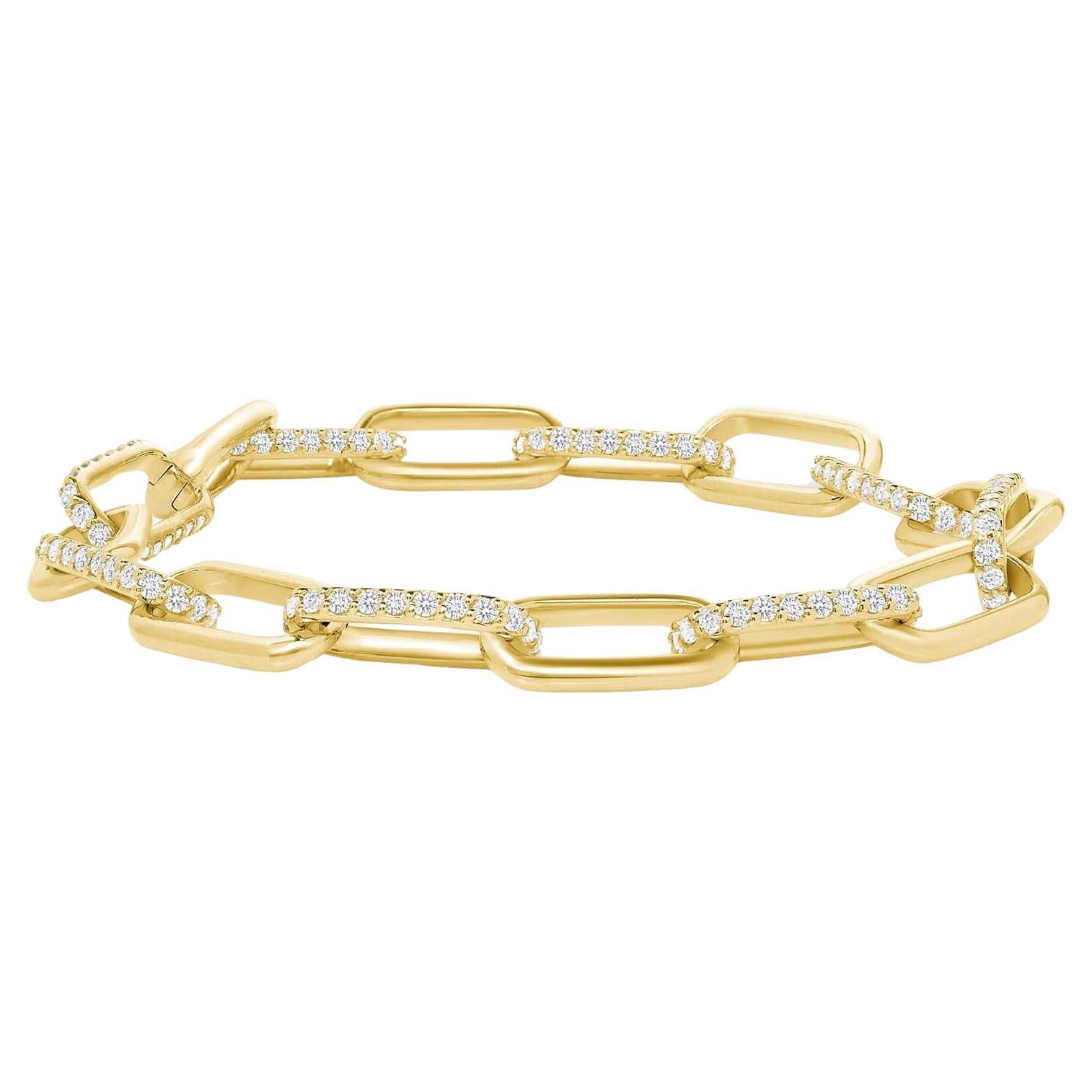 Diamond Paperclip Link Bracelet