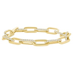 Gliederarmband aus 14 Karat Gold mit Papierclip-Diamant-Handarbeit