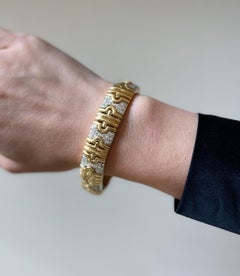 Diamond Parentesi Style Gold Bracelet
