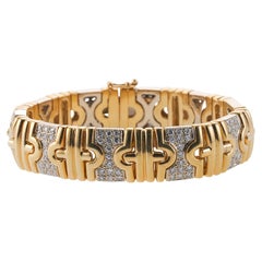 Diamond Parentesi Style Gold Bracelet