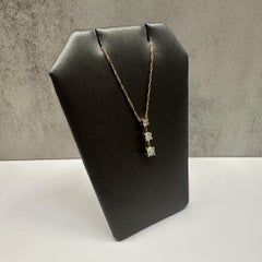 Diamond Past Present Future Necklace in 10kt Yellow Gold – 18in, Pre-Loved