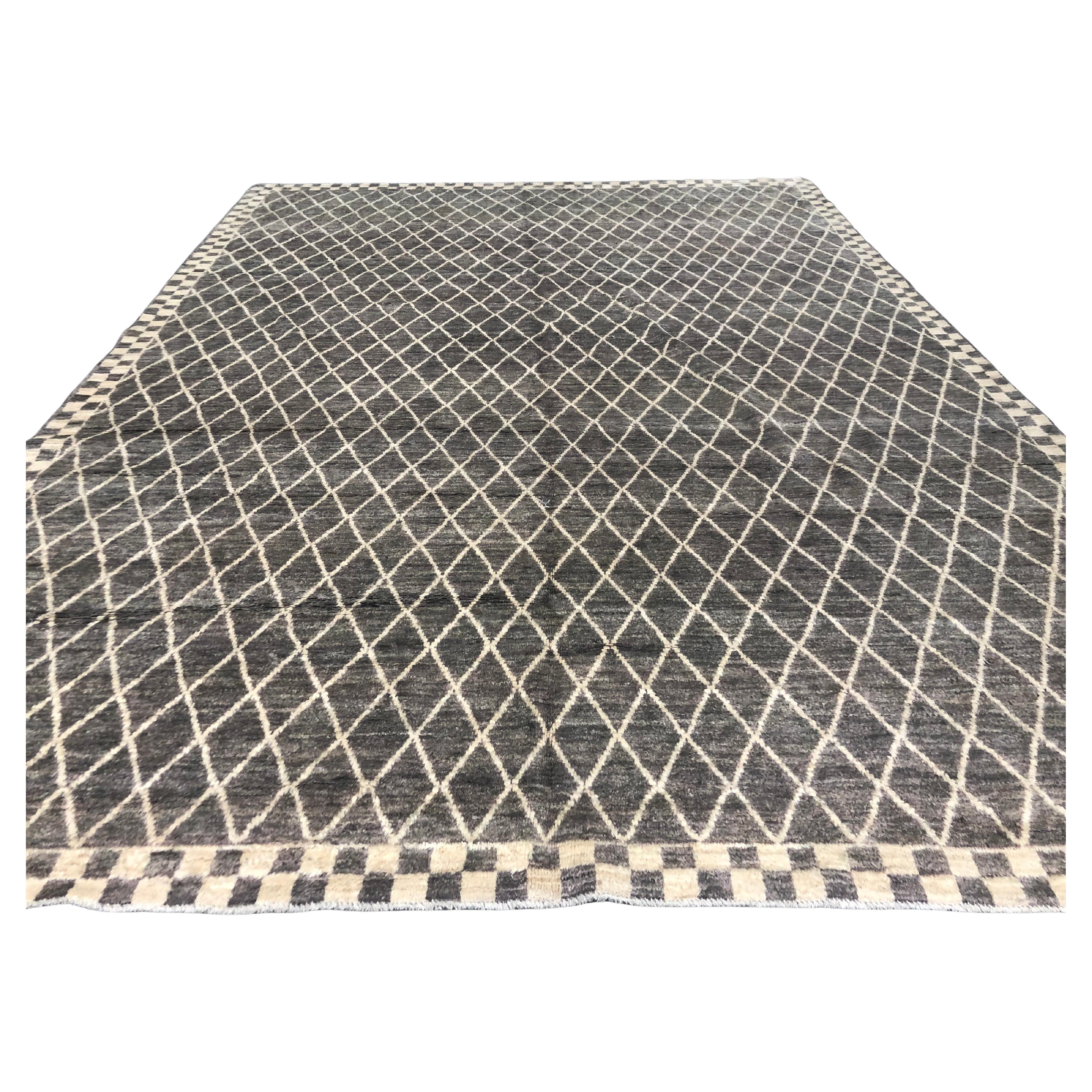 Diamond Pattern Moroccan Design Area Rug For Sale