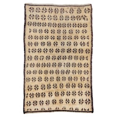 Diamond Pattern Moroccan Rug in Yellow Gold and Black