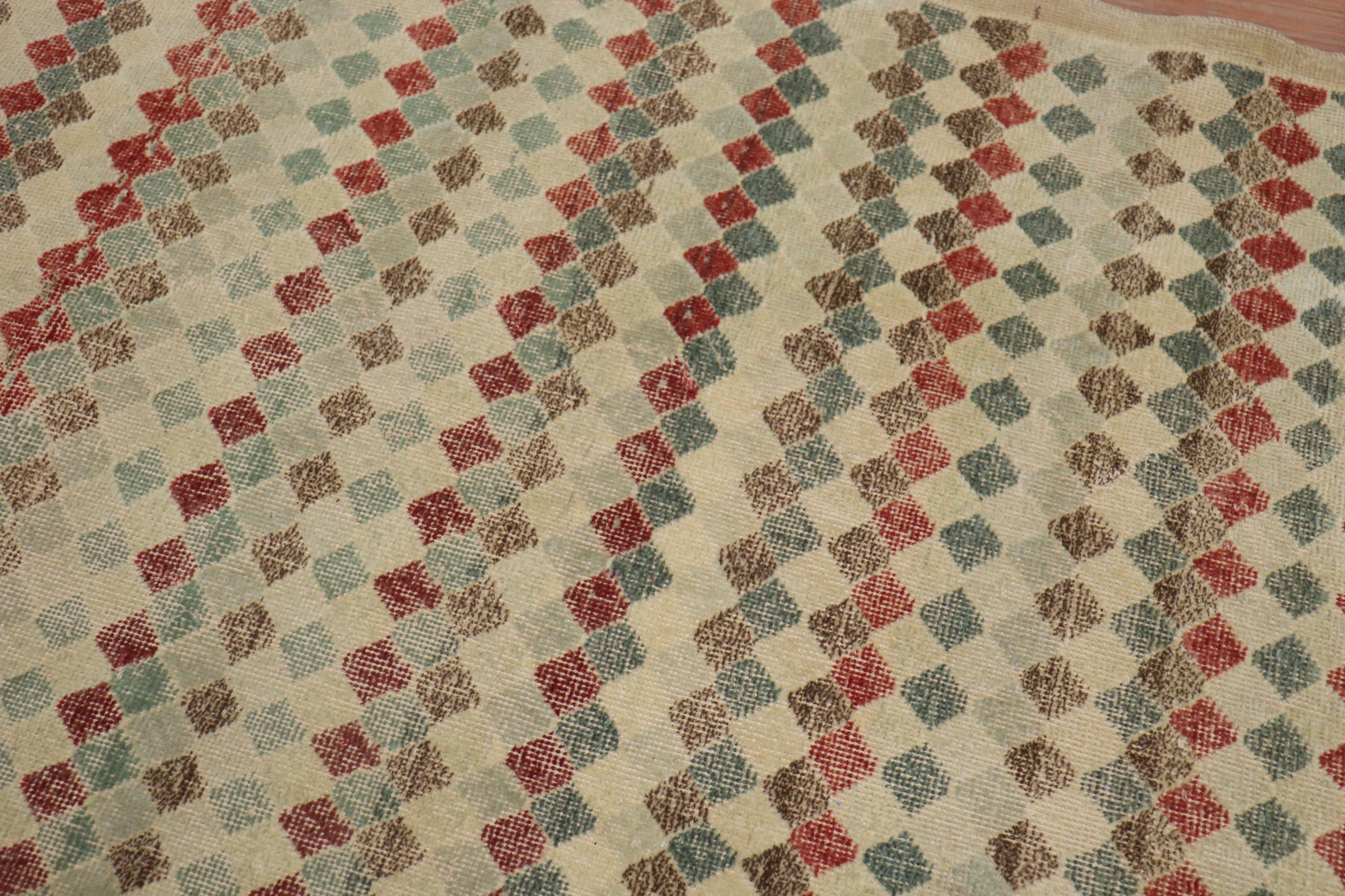 Türkischer Deko-Teppich mit Diamantmuster (Wolle) im Angebot