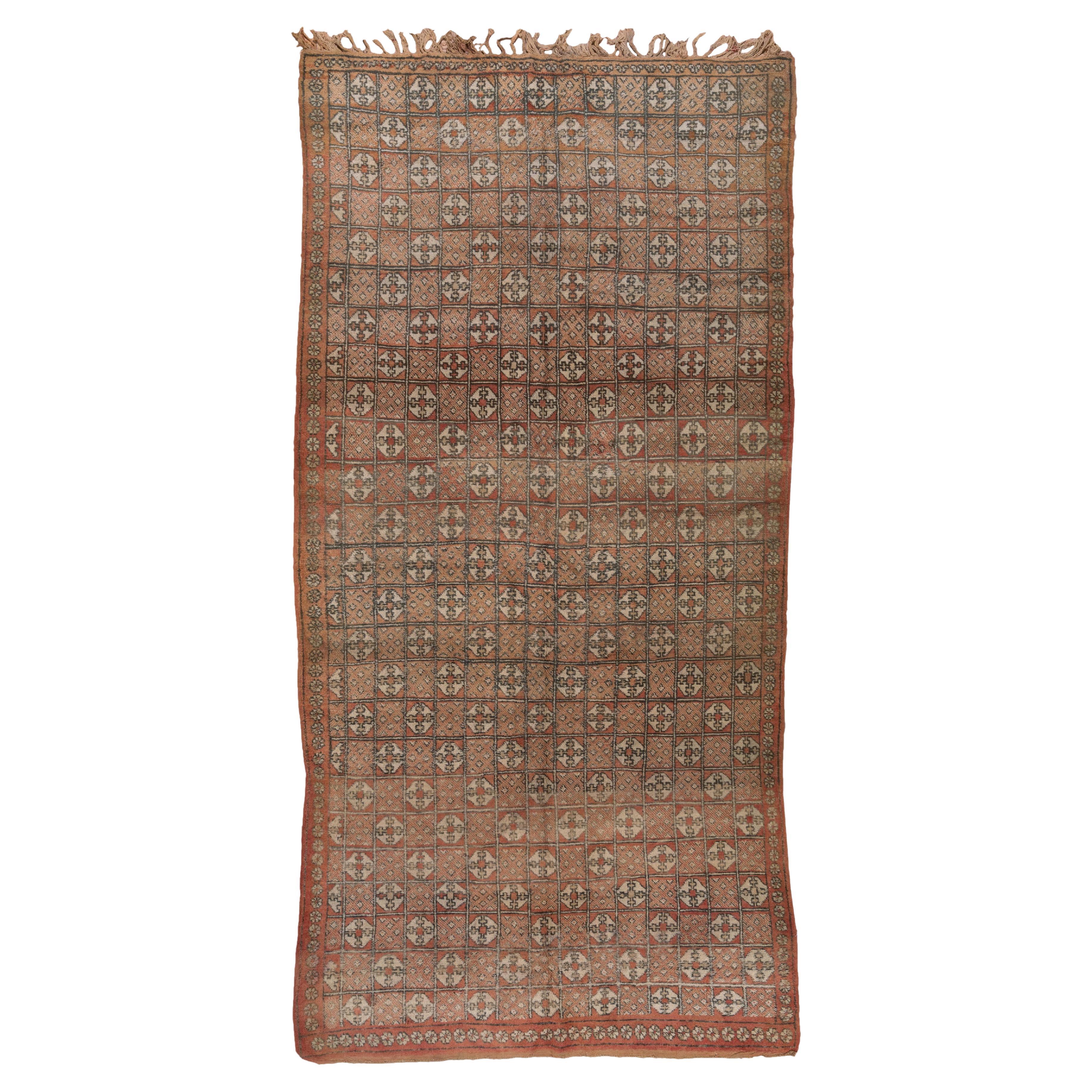 Diamond Patterns on Moroccan Village Rug For Sale
