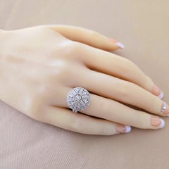 Diamond Pave 18 Karat Gold Italian Dome Ring