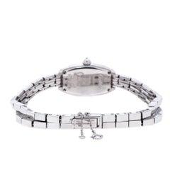 Diamond Pave 18K White Gold Laniere Tonneau 2545 Women's Wristwatch 16 mm