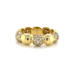 Diamond Pave 18K Yellow Gold Eternity Band