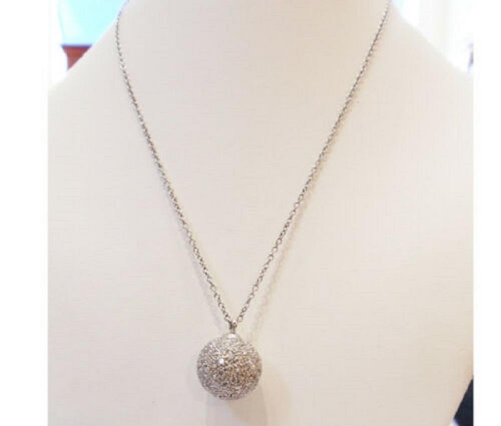 diamond ball pendant necklace