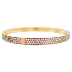 Diamond Pave Bangle Bracelet, 5.00 Carats in 18K Rose Gold