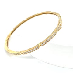 Diamond Pave Bangle Bracelet in 18k Yellow Gold