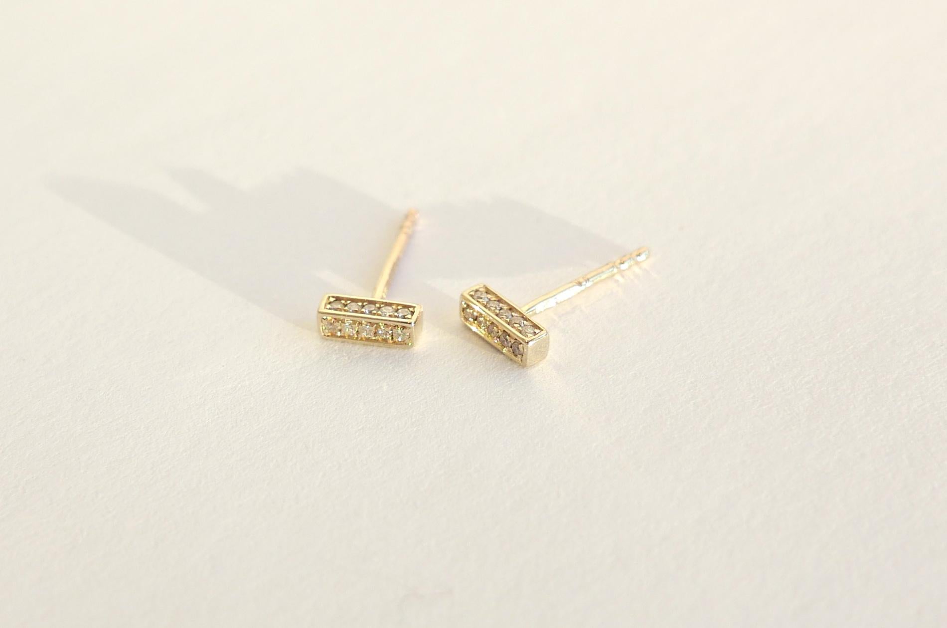 pave bar earrings