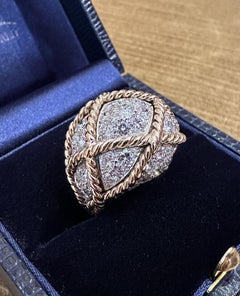 Diamond Pavé Basket Weave Dome Ring 3.00 carat total weight in 14k Yellow Gold