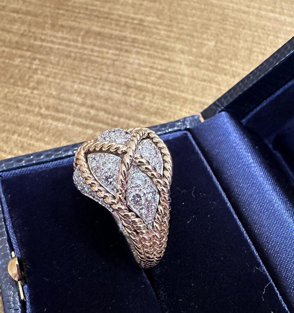 Diamond Pavé Basket Weave Dome Ring 3.00 carat total weight in 14k Yellow Gold In Excellent Condition For Sale In La Jolla, CA