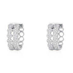 0.40ct Pave Diamond 14K Yellow Gold Chain Link Huggie Earrings