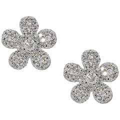 Diamond Pave Cluster Flower Earrings