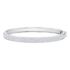 Diamond Pave Contemporary White Gold Bangle