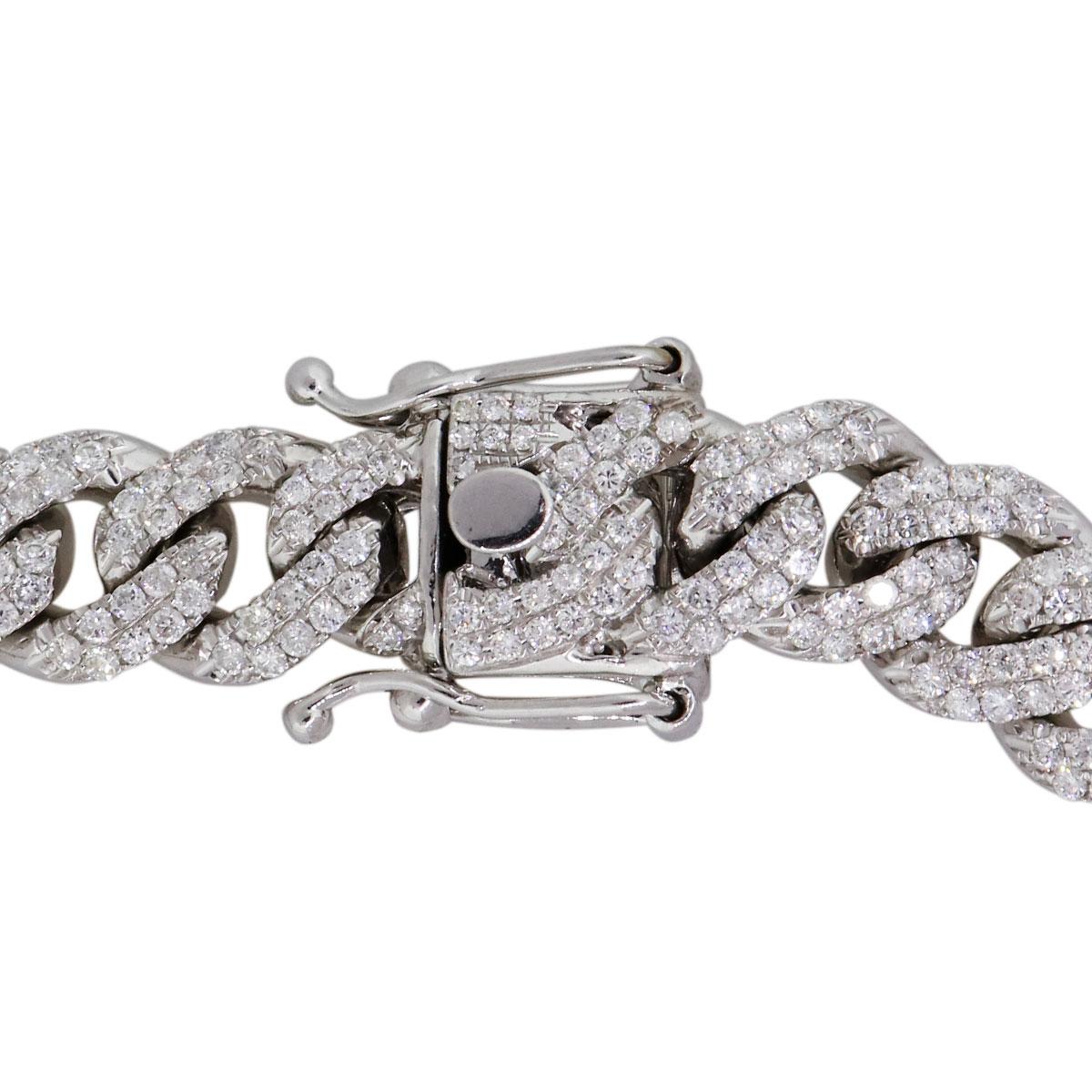 Diamond Pave Cuban Link Necklace In Excellent Condition In Boca Raton, FL