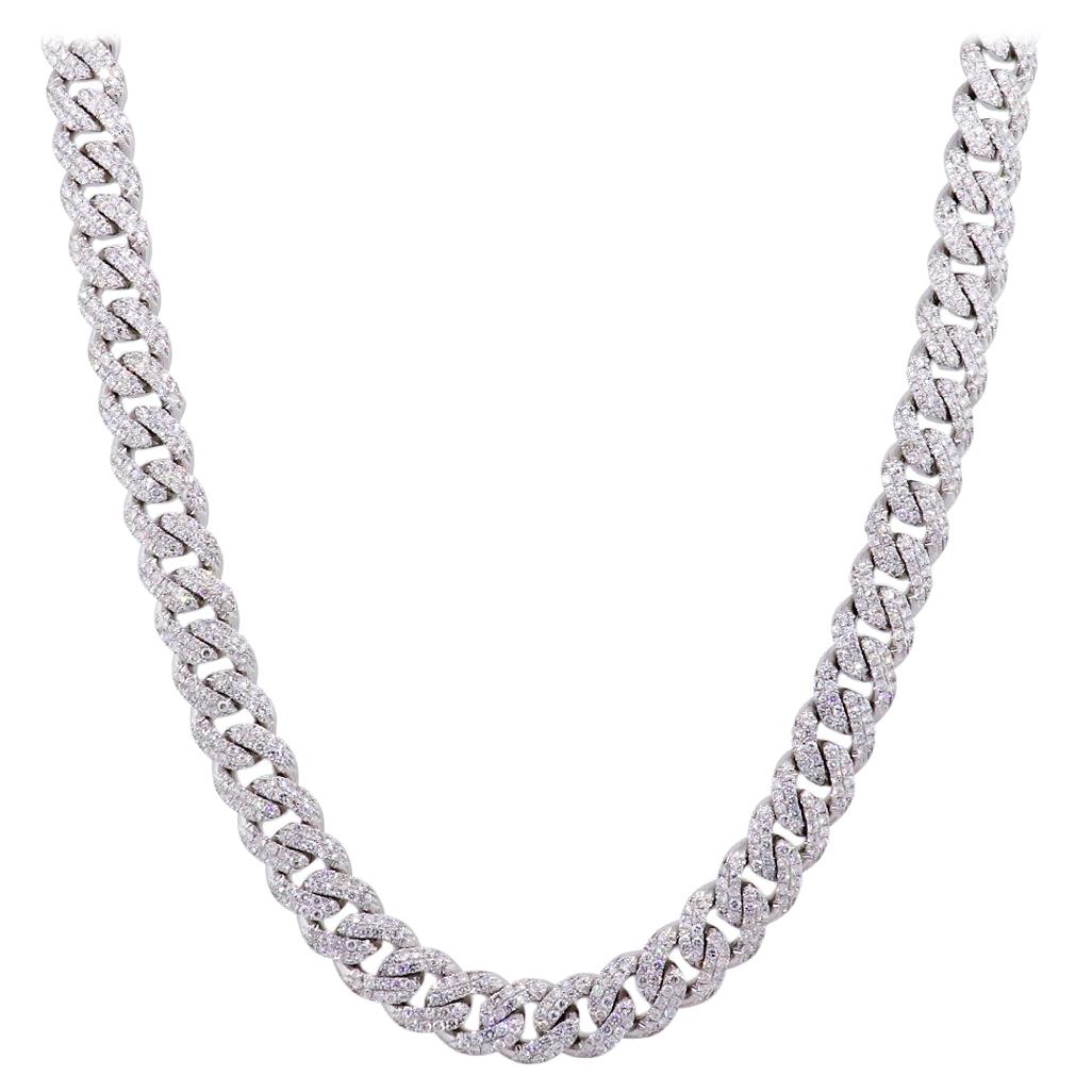 Diamond Pave Cuban Link Necklace