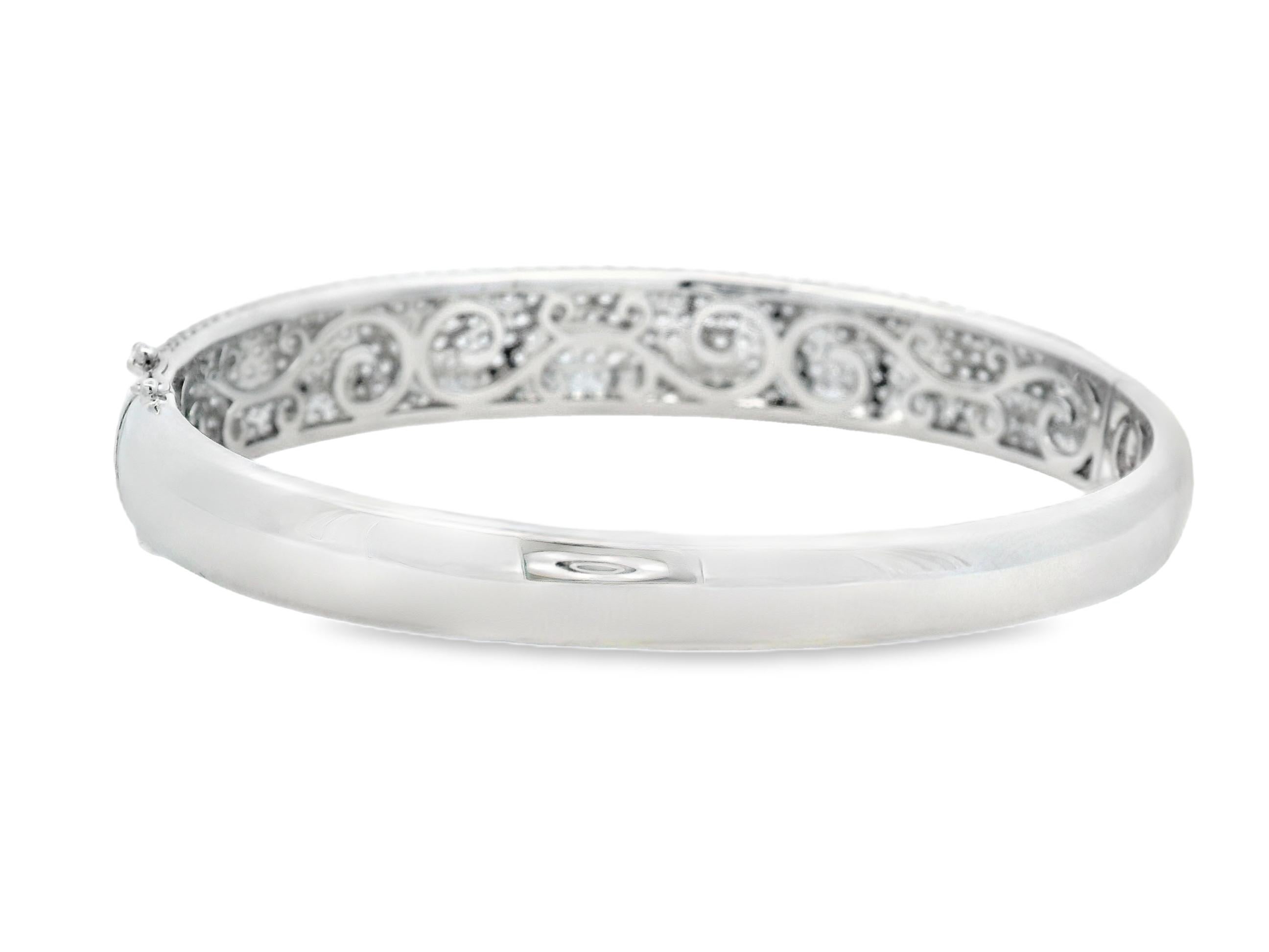 Bracciale con pavé di diamanti in oro bianco 14K 5,00 carati In condizioni Nuovo in vendita a New York, NY