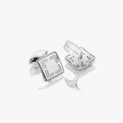 Gemelos de oro blanco de 18 quilates con pavé de diamantes