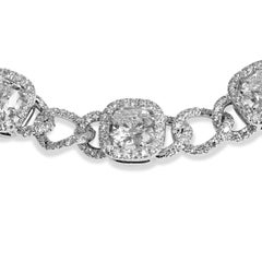 J. Birnbach 7.69 carat Diamond Pave Curb Link Bracelet with Cushion Diamonds