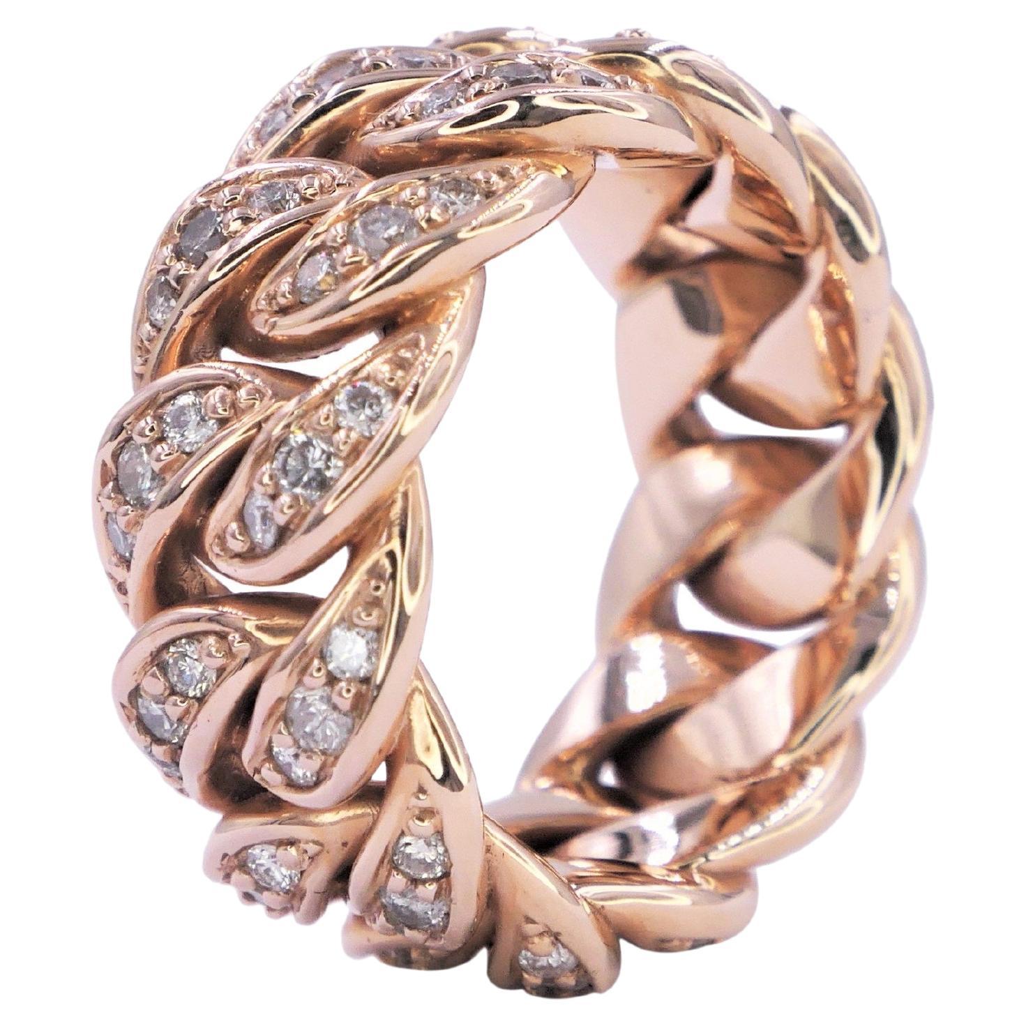 Incredible Black Diamond 18 Karat Rose Gold Statement Serpent Ring For