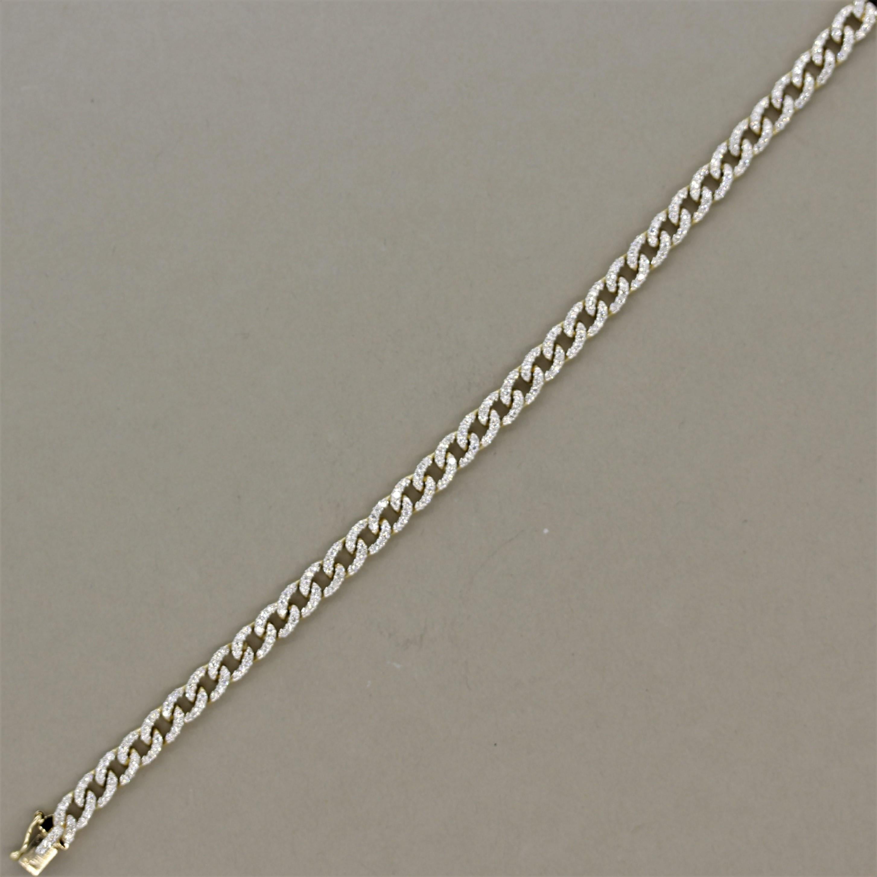 diamond curb link bracelet