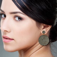 Diamond Pave Disc Earring Made In 14k Gold & Silver