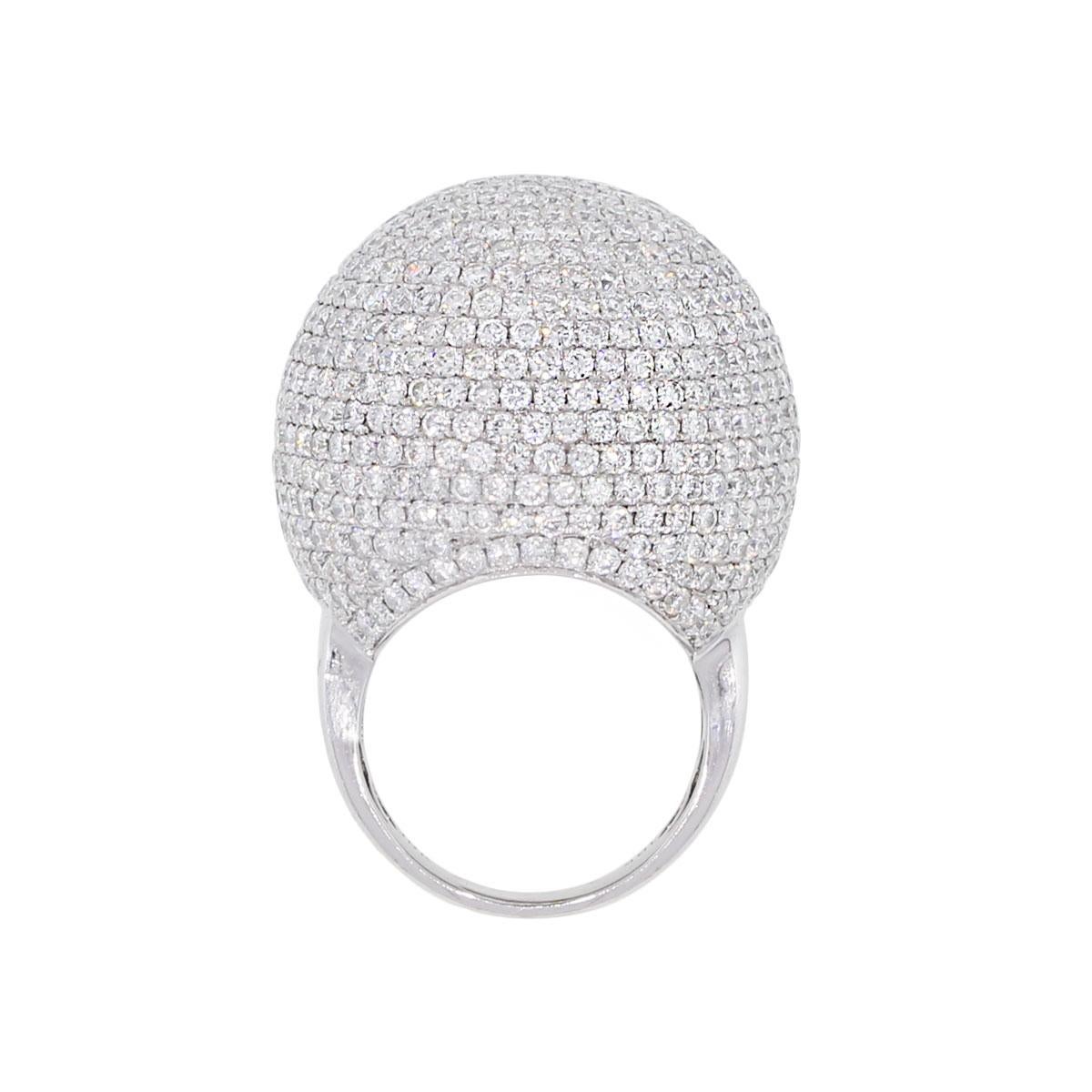 Diamant Pave Dome Cocktail Ring im Angebot 2