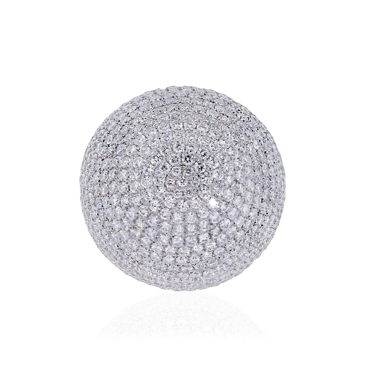 Diamant Pave Dome Cocktail Ring im Angebot 4