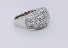 Diamond Pave Dome Ring 1.75 carats 14K White Gold