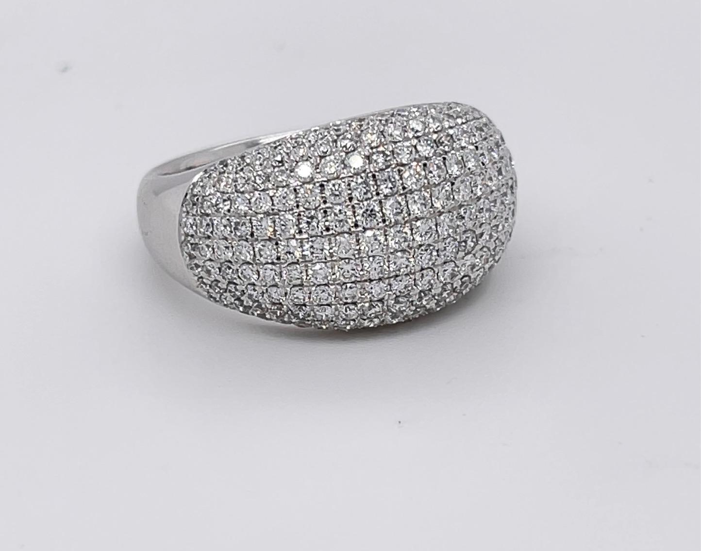 pave dome diamond ring