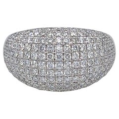Diamond Pave Dome Ring 1.75 carats 14K White Gold